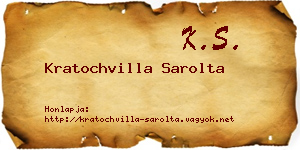 Kratochvilla Sarolta névjegykártya